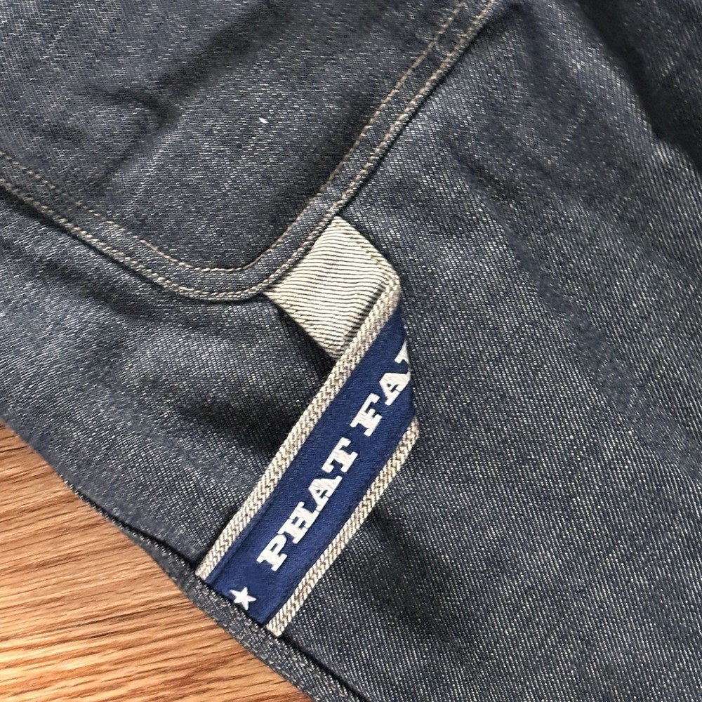 Vintage Phat Farm Black Carpenter Baggy Jeans 36x34 Hip Hop Style Tapered 34x34 - Picture 4 of 10